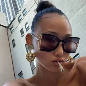 Fashion Shades women designer sun glasses high quality Luxury Brand Square Oversized Sunglasses For Ladies Summer Trendy Eyewear