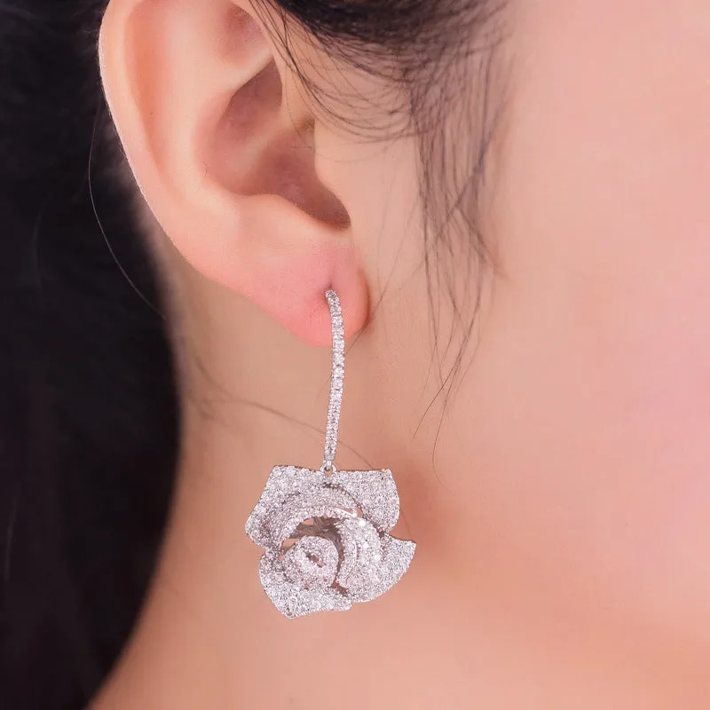 Flower Style Wedding Drop Earring