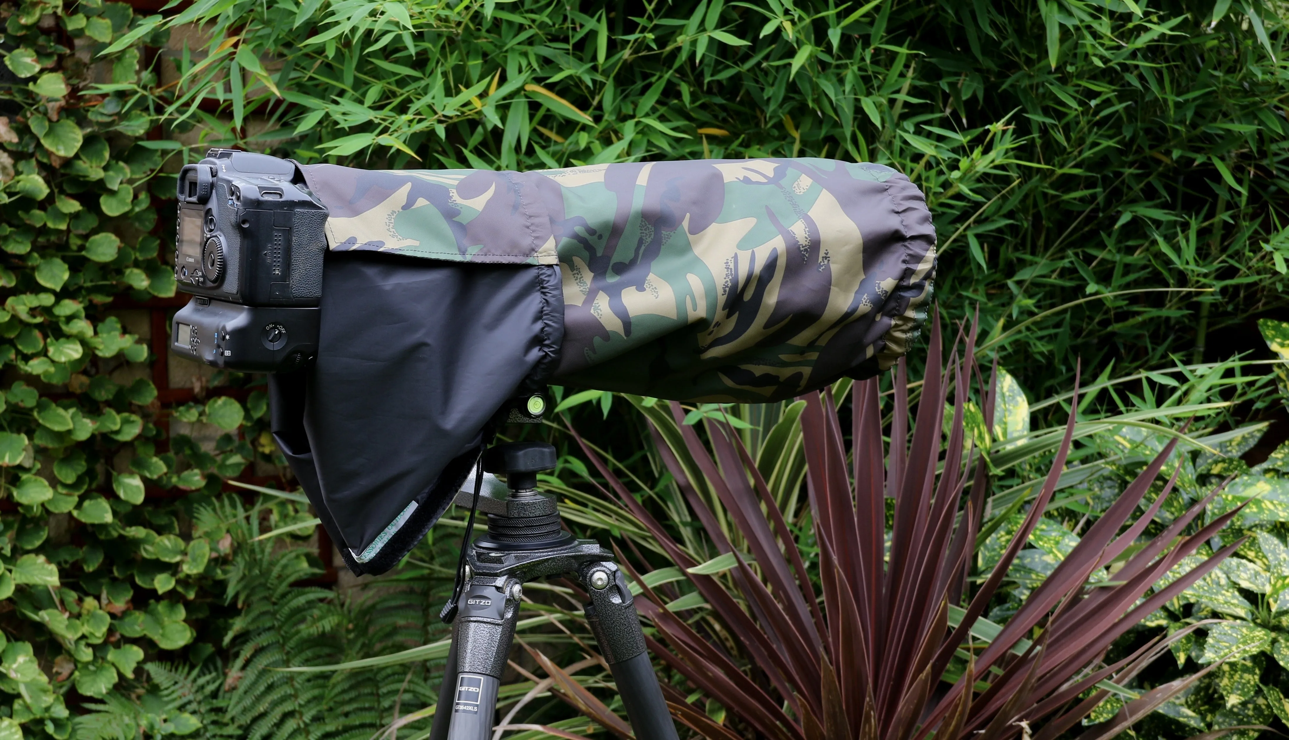 For CANON lens range SET  Waterproof Reversible Double layer  DPM Camo - Black Camera Lens Cover & CAP
