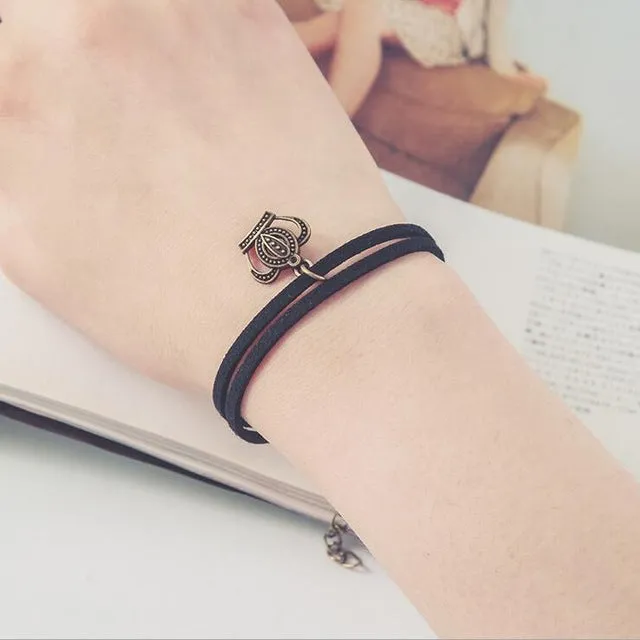 Free shipping wholessale Vintage imitation pearl sun black lace cute bracelets & bangles handmade accessories jewelry bracelets