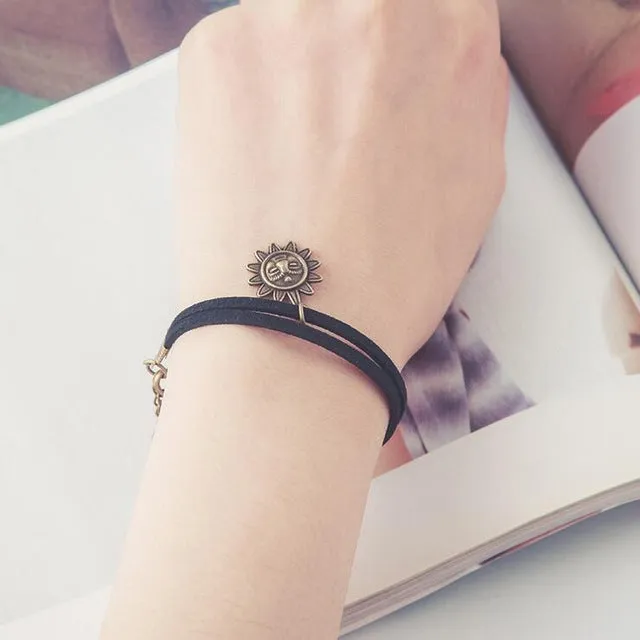 Free shipping wholessale Vintage imitation pearl sun black lace cute bracelets & bangles handmade accessories jewelry bracelets