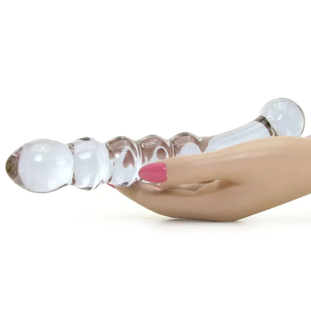 glas Purple Rain Ribbed Glass Dildo