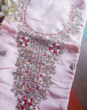 Gota Patti Designer Kurti In Peach