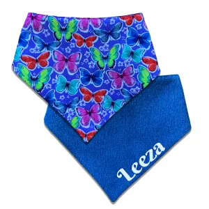 Green and Yellow Polka Dots with Turquoise Solid Velcro Bandana