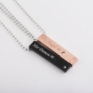 Her King &amp; His Queen Couple Necklaces Lovers Pendant Fashion Crystal Jewelry Gifts
