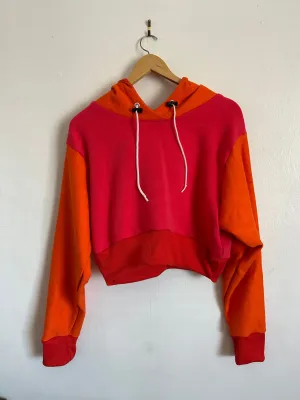 Hoodie- Partially Up-cycled  Orange/Coral