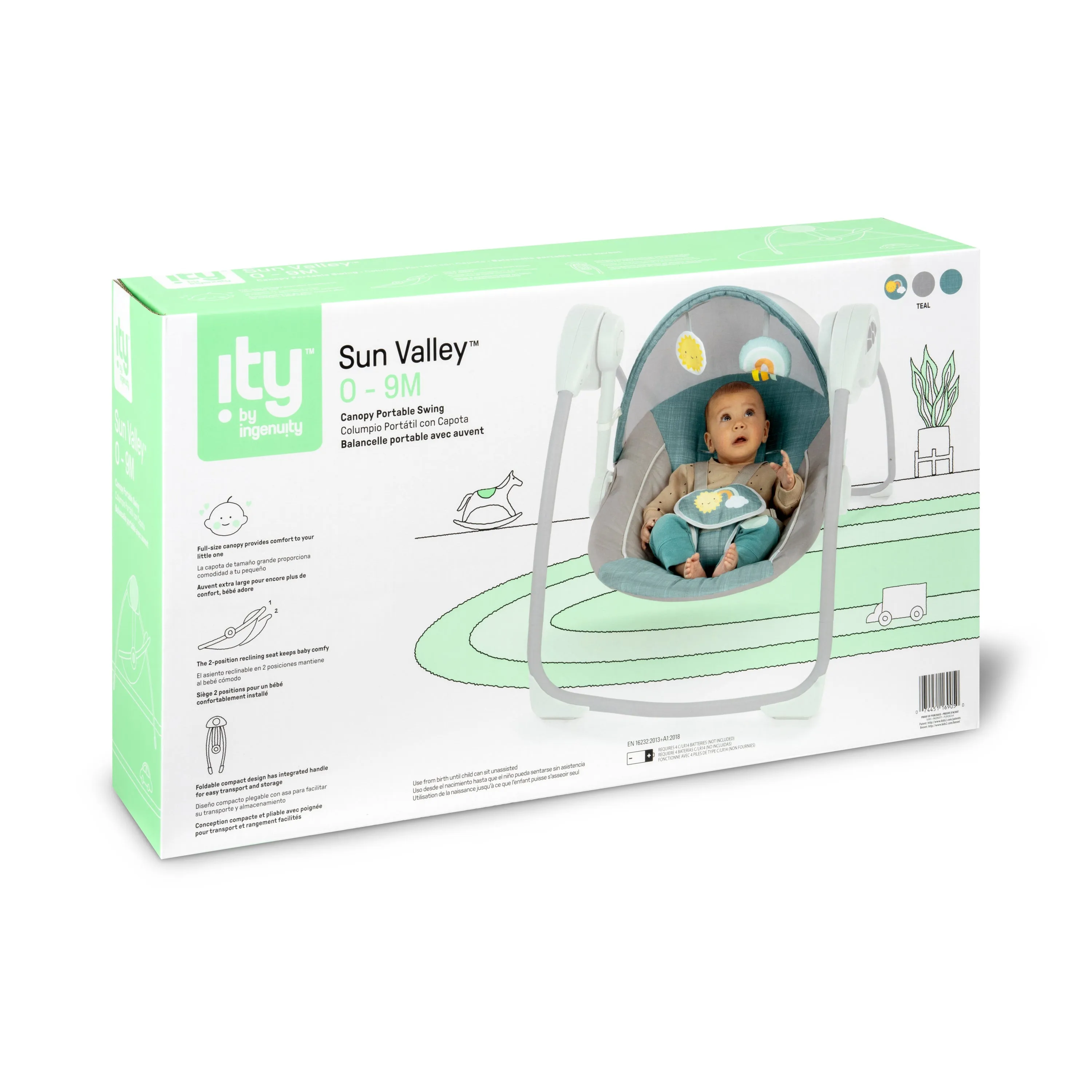 Ingenuity Sun Valley Canopy Portable Swing Teal
