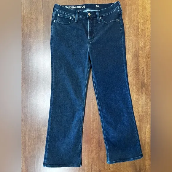 J. Crew Slim Demi Boot Brushed Back Jean Rinse wash. Size 30