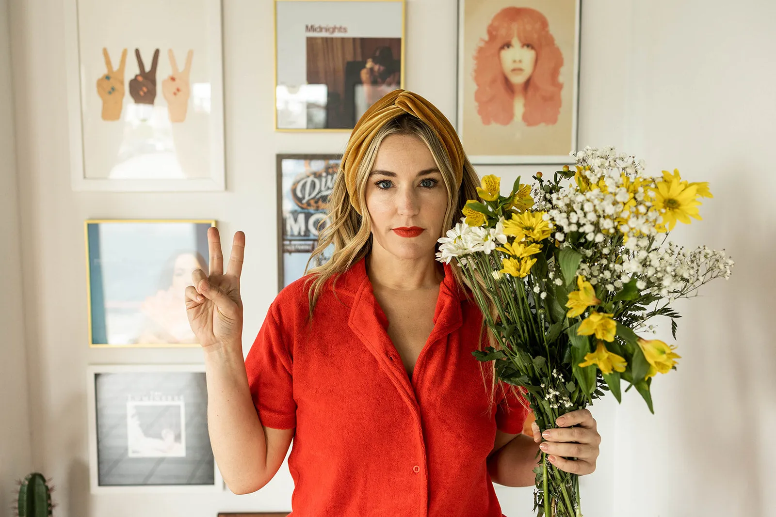 jocelyn button up in cherry red