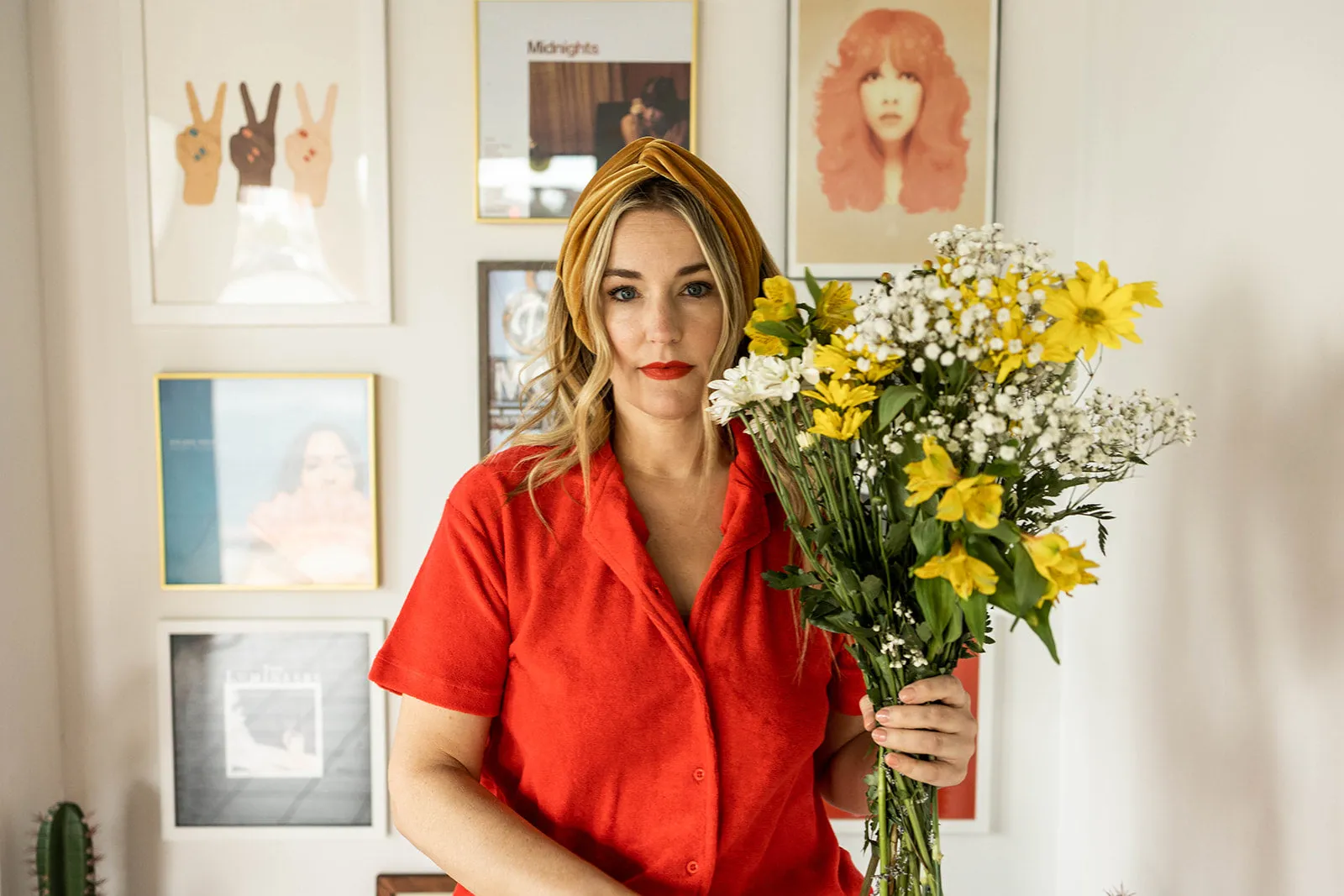 jocelyn button up in cherry red