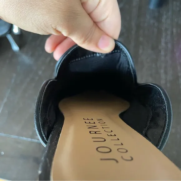 Journey Collection Vegan Leather Slip On Classic‎ Mules Black NWOT Size 7