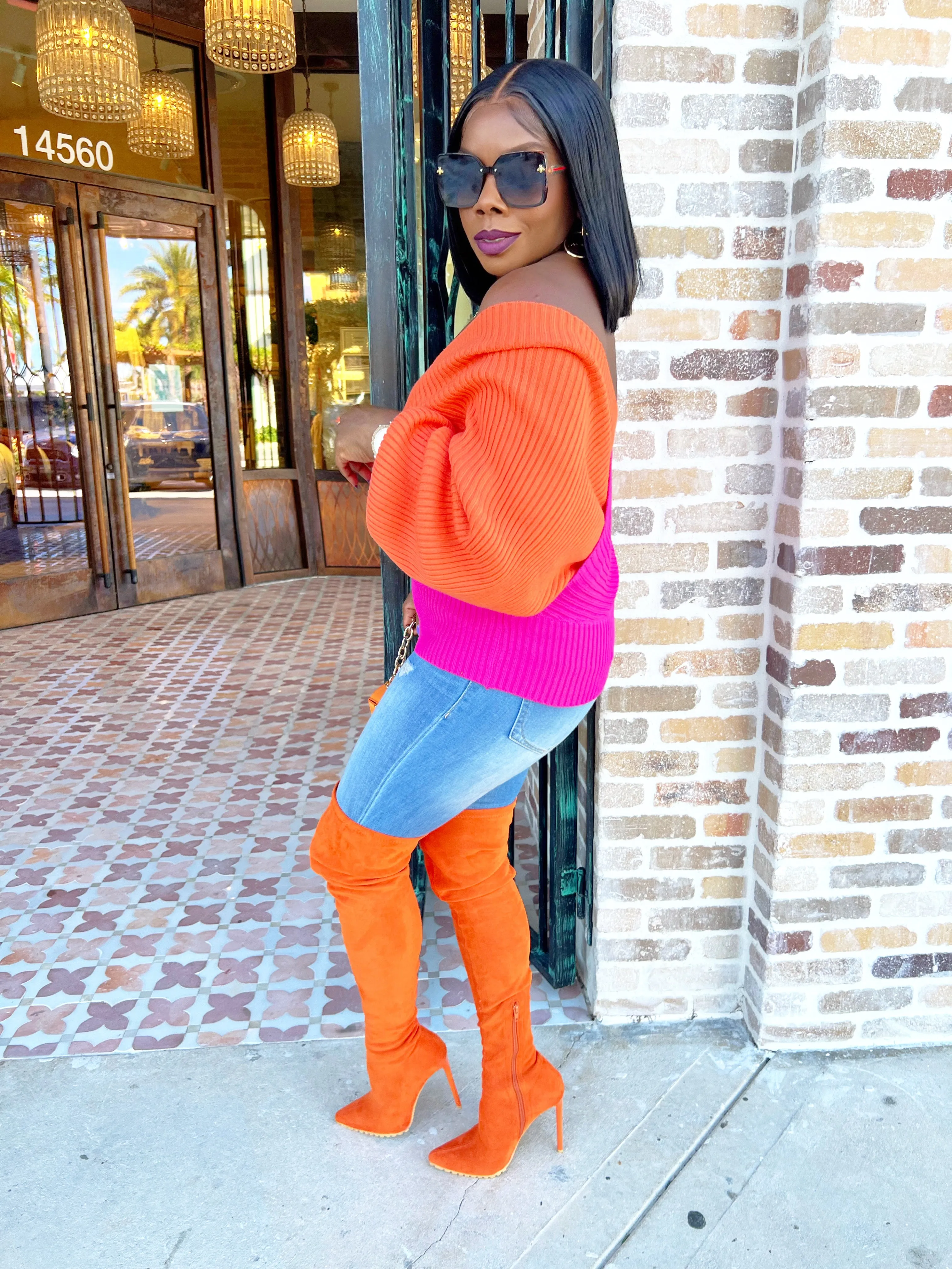 Judene Two Tone Sweater