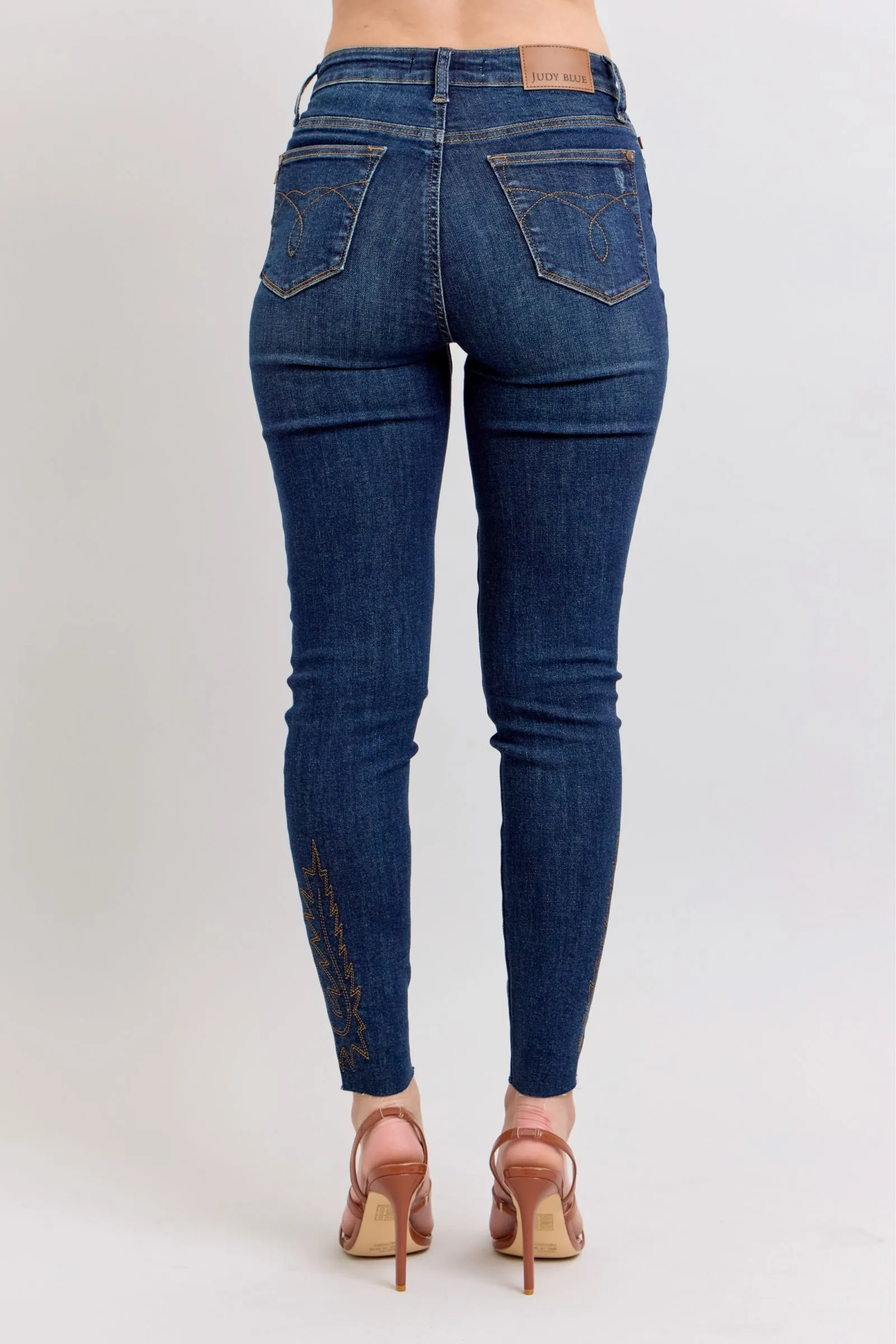 Judy Blue Full Size Embroidered High Rise Skinny Jeans Plus Size