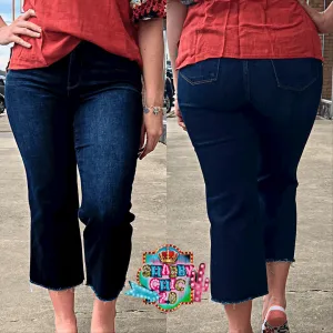 Judy Blue High Waist Wide Leg Crop Jeans