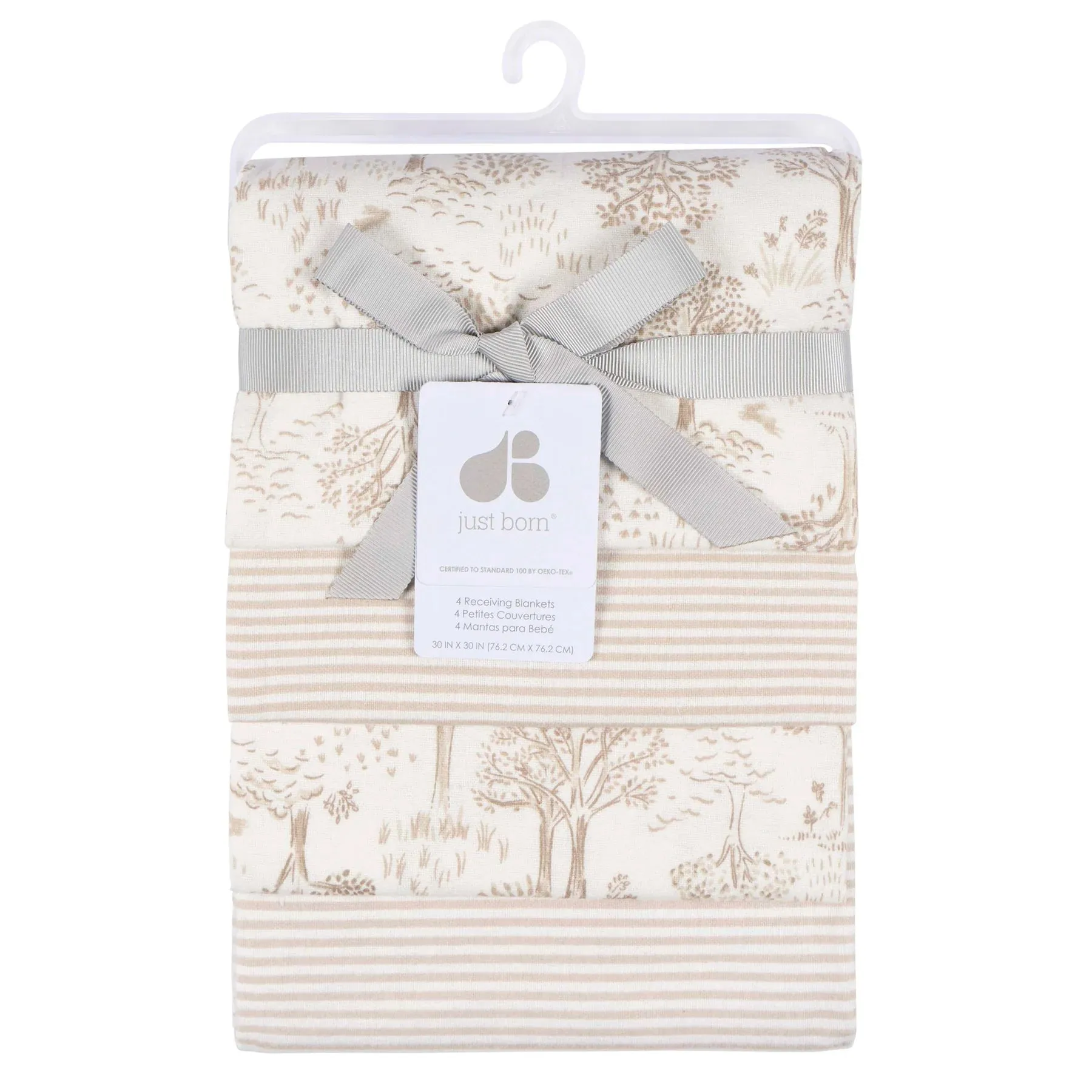 Just Born Flannel Receiving Blanket - 4 Pack