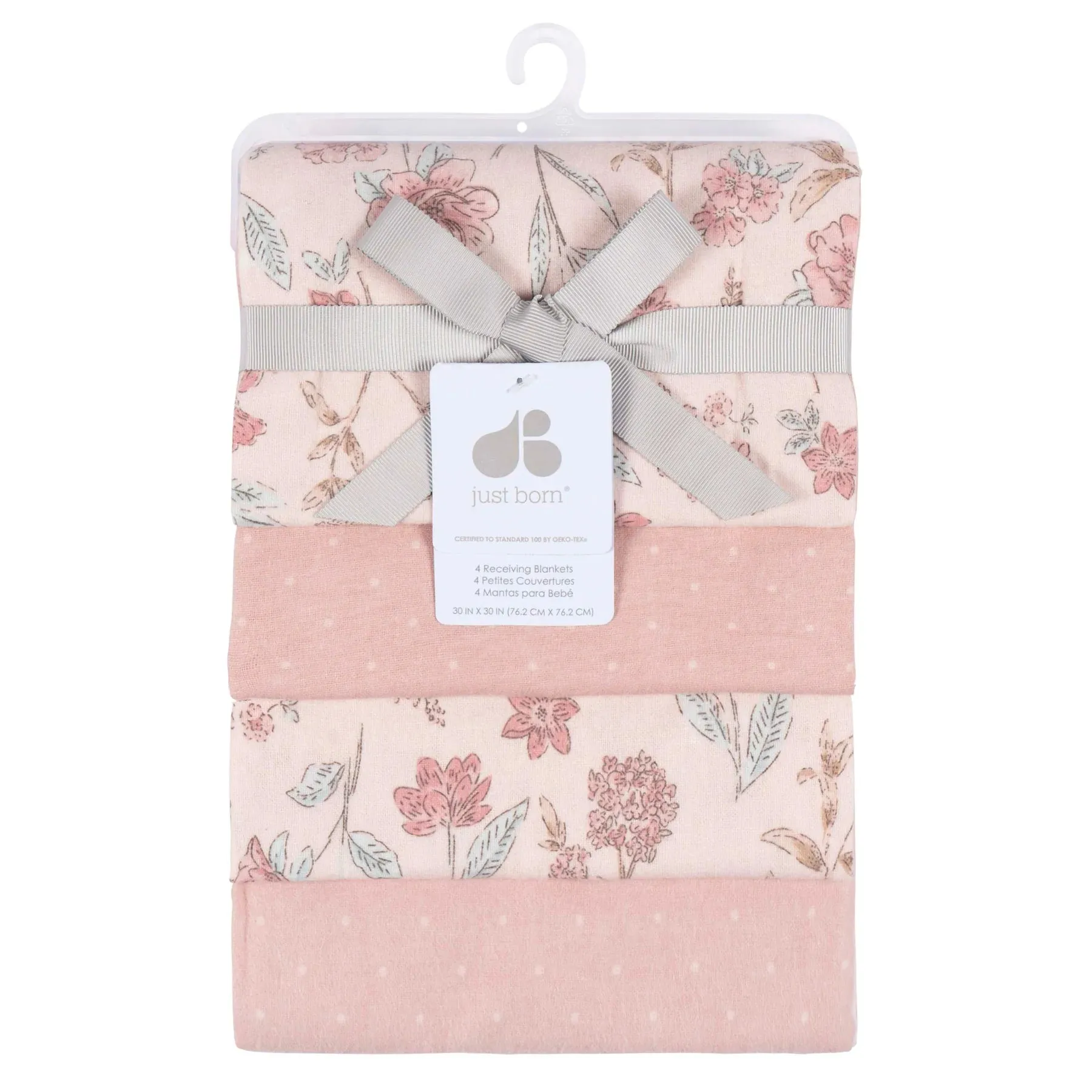 Just Born Flannel Receiving Blanket - 4 Pack