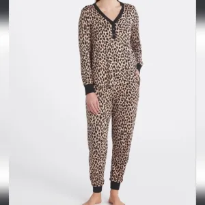 Kate Spade Janice Sleep Lounge Pajama PJs Animal Print Cheetah 3X Cozy Gift New
