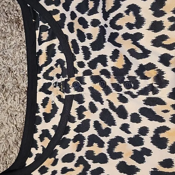 Kate Spade Janice Sleep Lounge Pajama PJs Animal Print Cheetah 3X Cozy Gift New