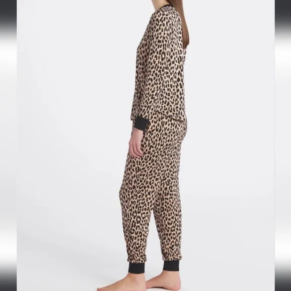 Kate Spade Janice Sleep Lounge Pajama PJs Animal Print Cheetah 3X Cozy Gift New