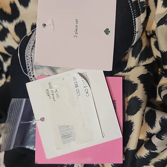 Kate Spade Janice Sleep Lounge Pajama PJs Animal Print Cheetah 3X Cozy Gift New