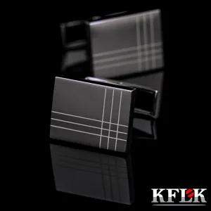KFLK Jewelry French Shirt Fashion Cufflinks for Men's Brand Cuff links Buttons Black High Quality Free Shipping 2017 New Arrival