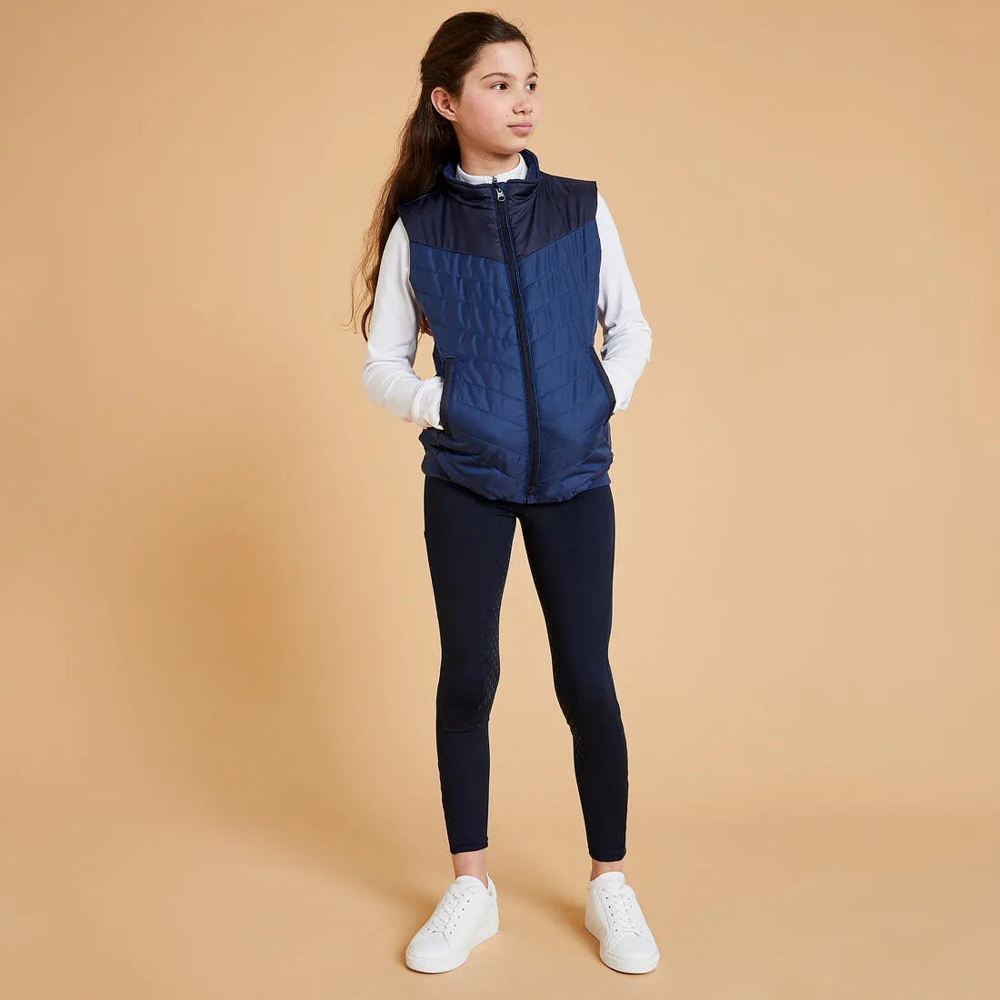 Kids' Horse Riding Sleeveless Down Jacket 500