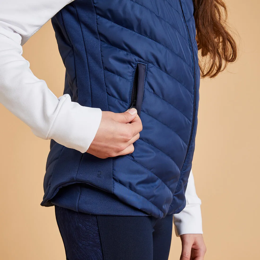Kids' Horse Riding Sleeveless Down Jacket 500