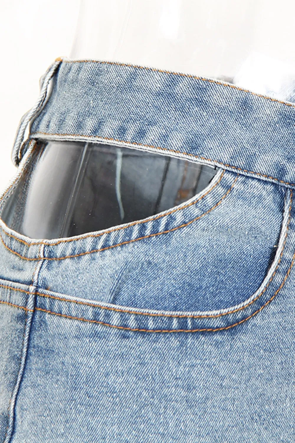 Lace-Up Cutout Denim Shorts