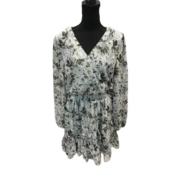 Laundry by Shelli Segal Mini Dress with Cinched Waist and Ruffle Skirt 12