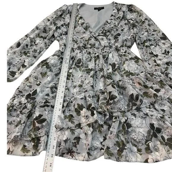 Laundry by Shelli Segal Mini Dress with Cinched Waist and Ruffle Skirt 12