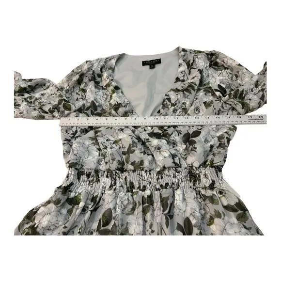 Laundry by Shelli Segal Mini Dress with Cinched Waist and Ruffle Skirt 12