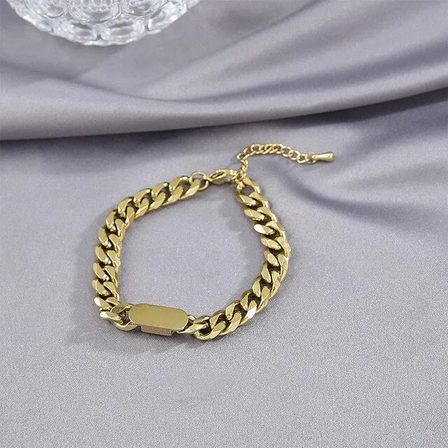 Layered Thick Chain Bracelet