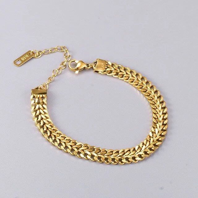 Layered Thick Chain Bracelet