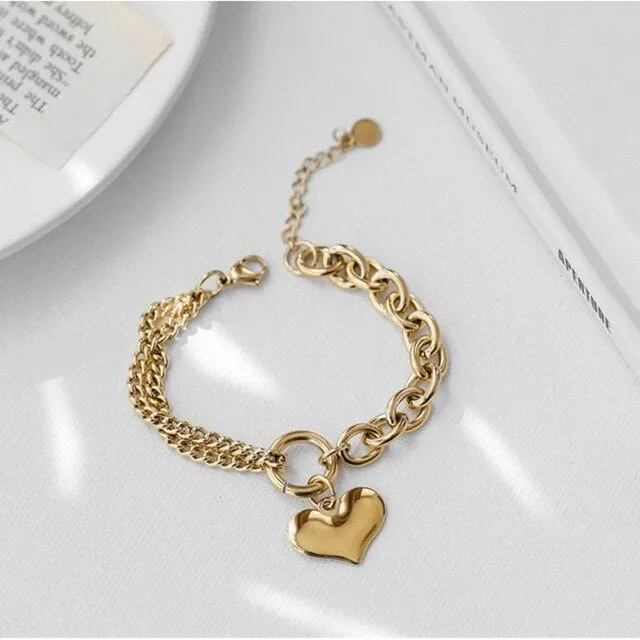 Layered Thick Chain Bracelet