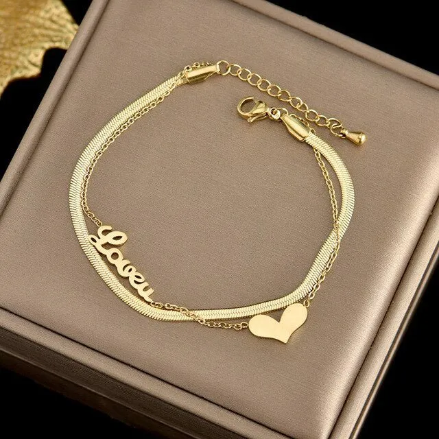 Layered Thick Chain Bracelet