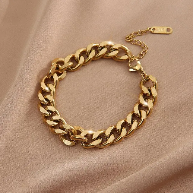 Layered Thick Chain Bracelet