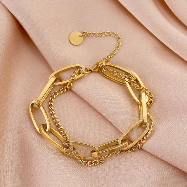 Layered Thick Chain Bracelet