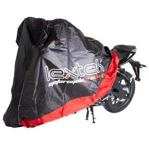 Lextek Motorcycle/Scooter Cover Large Black / Red