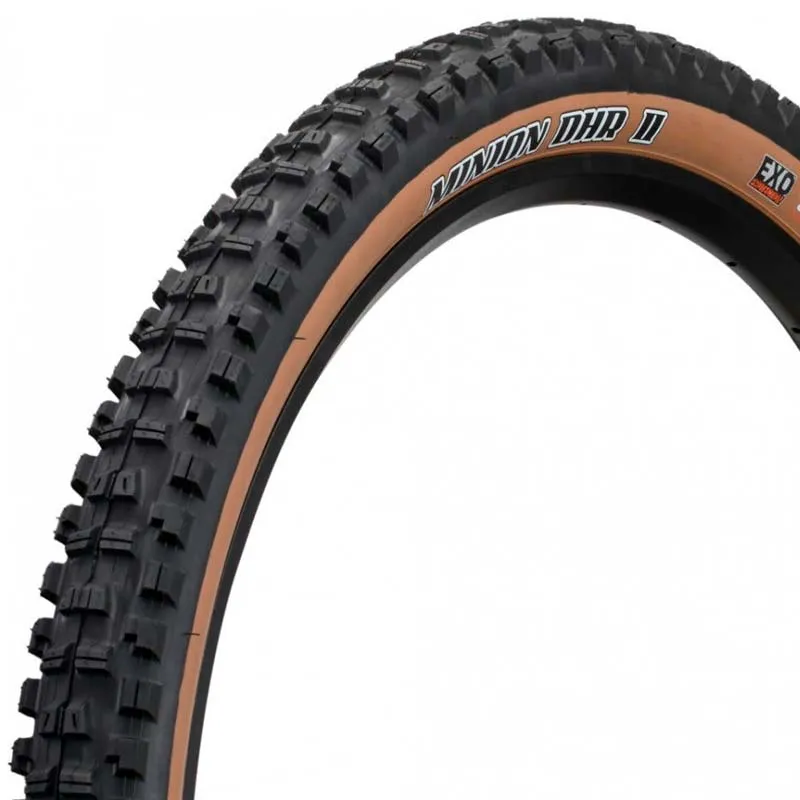Llanta MAXXIS Minion DHR II 29x2.4 WideTrail con tecnologías EXO Protection / Tubeless Ready / Color café (Skinwall)