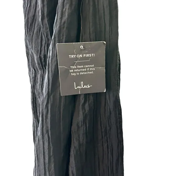 Lulus NWT Streamlined Style Black Tie-Back Cutout Maxi Dress Size M