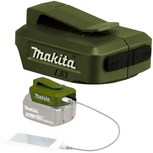Makita LXT Charging Adaptor Mobile Phone iPad Charger 18V Compatible Olive Outdoor Adventure Range