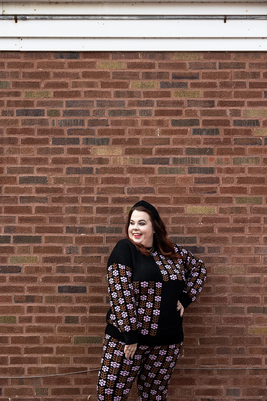 marley floral print knit long sleeve top