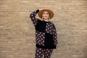 marley floral print knit long sleeve top