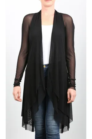 MAXIMA Sheer Mid Length Duster Black