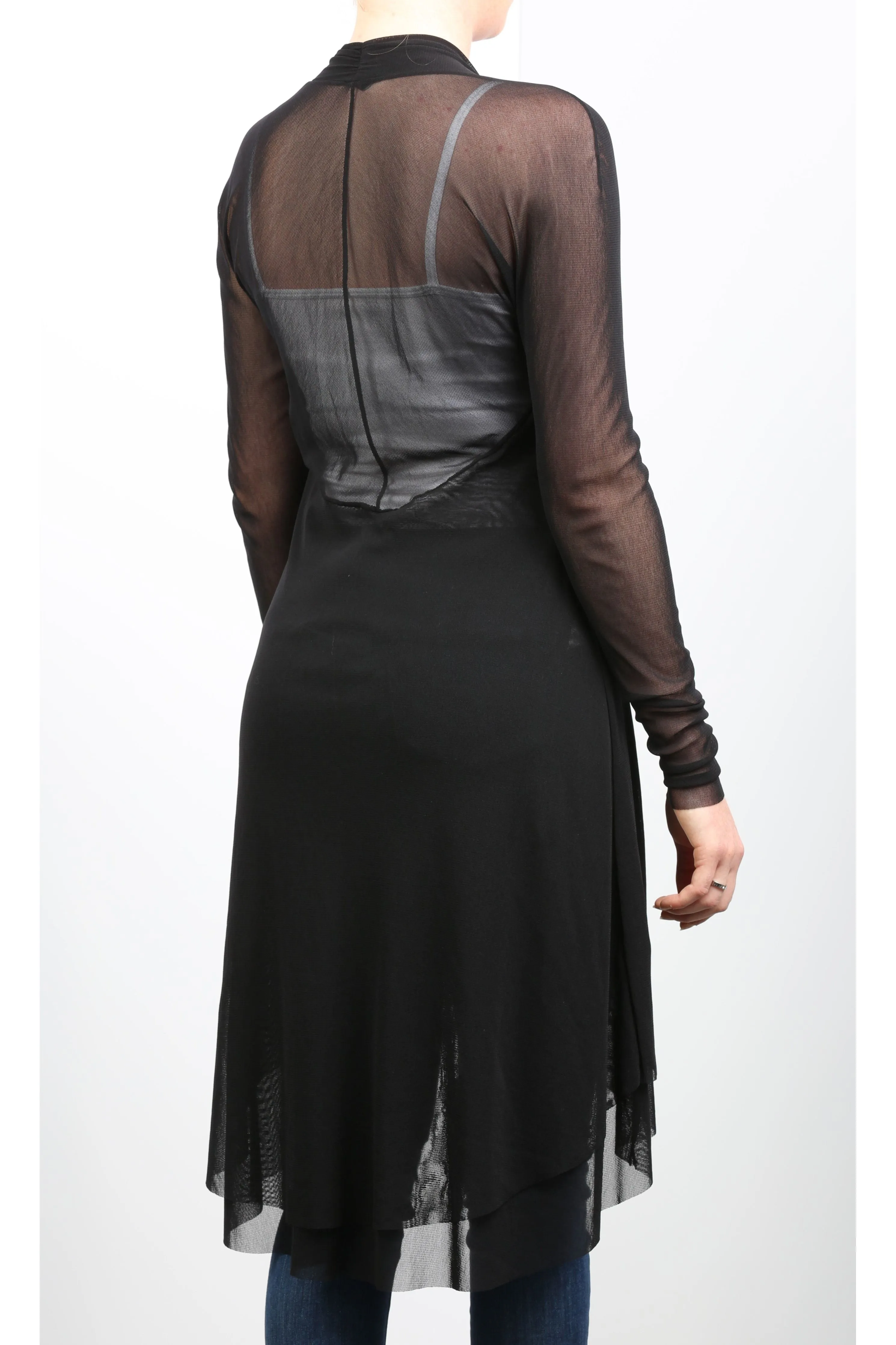 MAXIMA Sheer Mid Length Duster Black