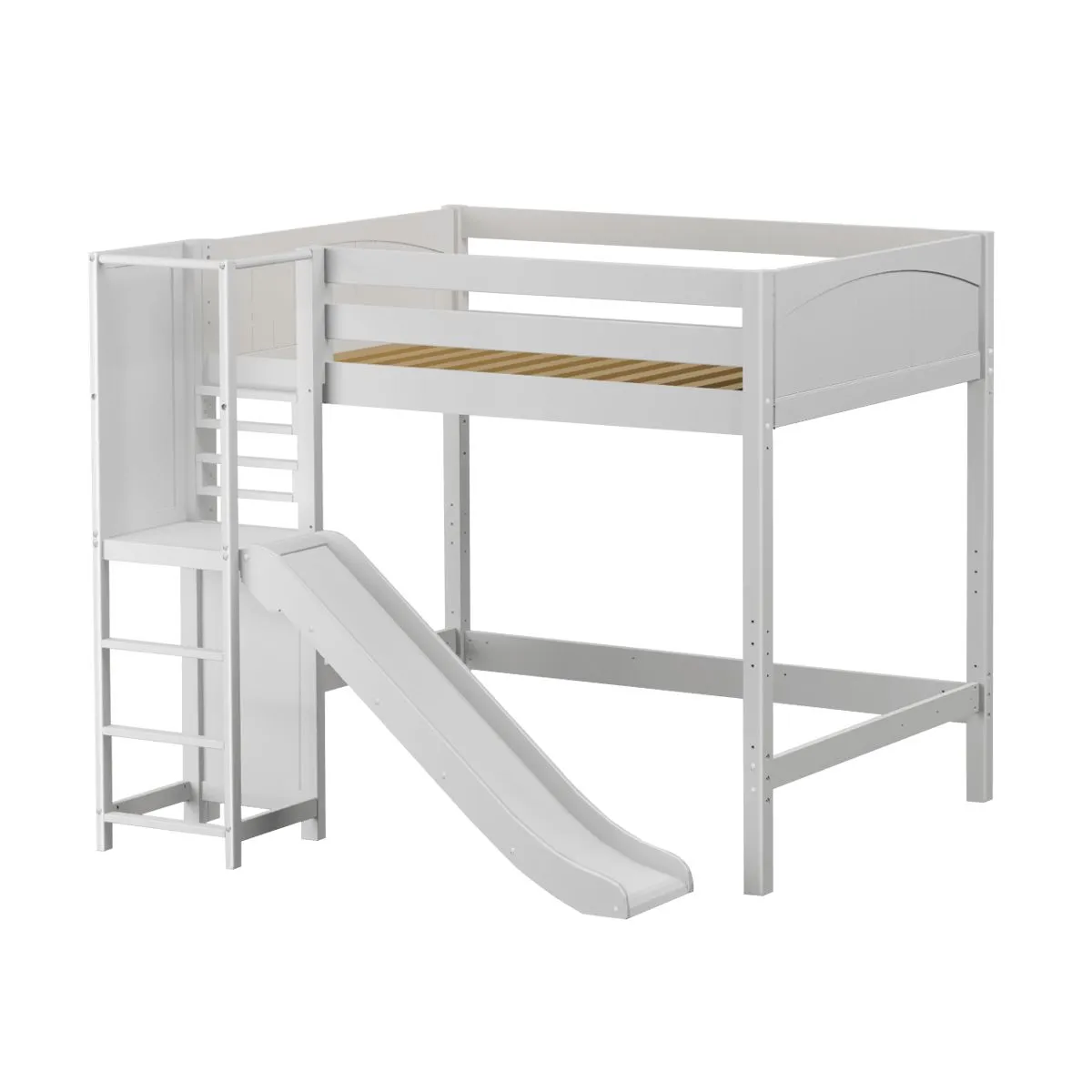 Maxtrix Full High Loft Bed with Slide Platform