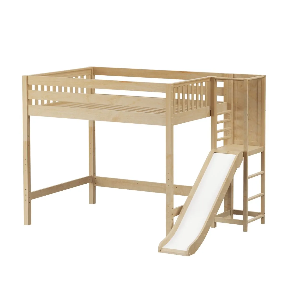 Maxtrix Full High Loft Bed with Slide Platform