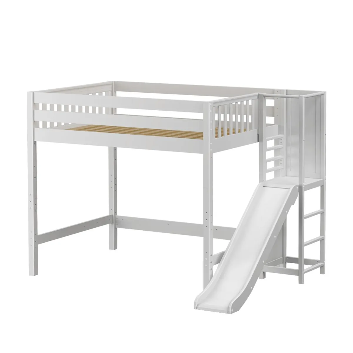 Maxtrix Full High Loft Bed with Slide Platform