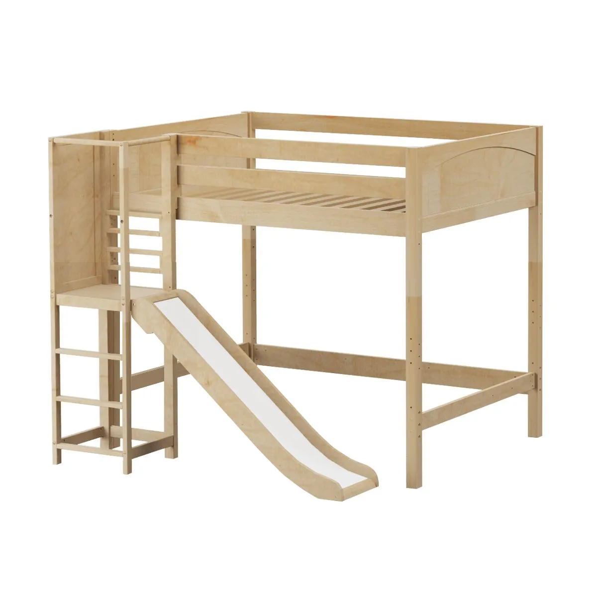 Maxtrix Full High Loft Bed with Slide Platform