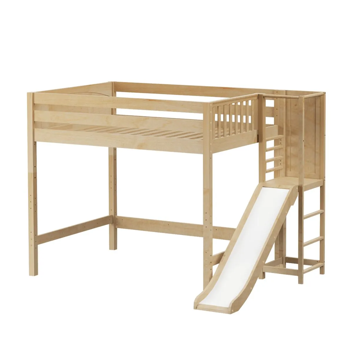 Maxtrix Full High Loft Bed with Slide Platform